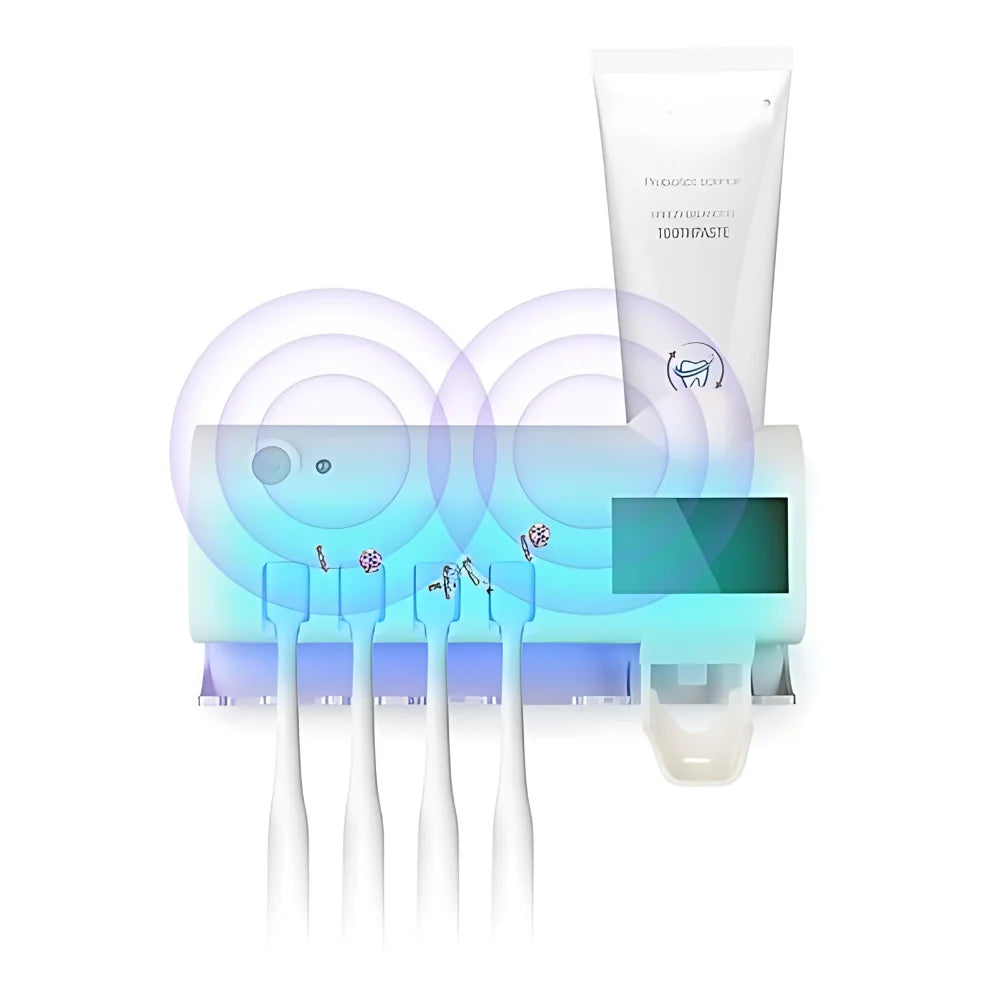 Holder Automatic Antibacterial UV Light Sterilizer Toothbrush Paste Applicator Holder Bathroom